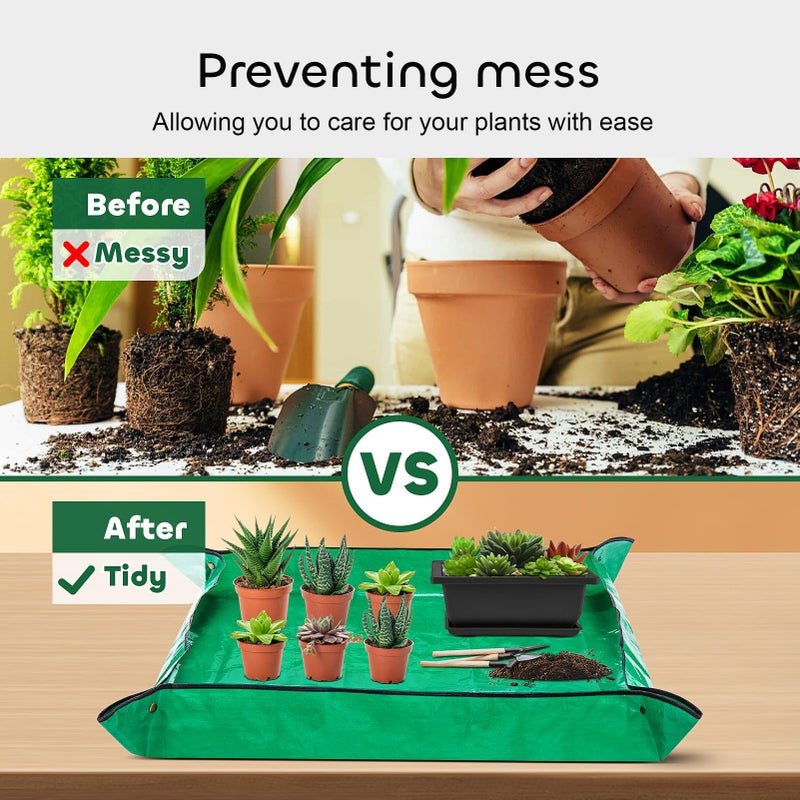GROWNEER 6 Pack 9 Inch Bonsai Pots with Drainage Humidity Trays, Bonsai Tree Training Kits with 1 Repotting Mat, Rectangle Planter Plants Container Growing Pot for Garden Outside Indoor - Image 3